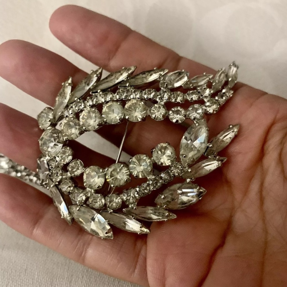 Unique Gustave Sherman Brooche And Earrings Set Swarovski Mint Condition - Picture 5 of 10